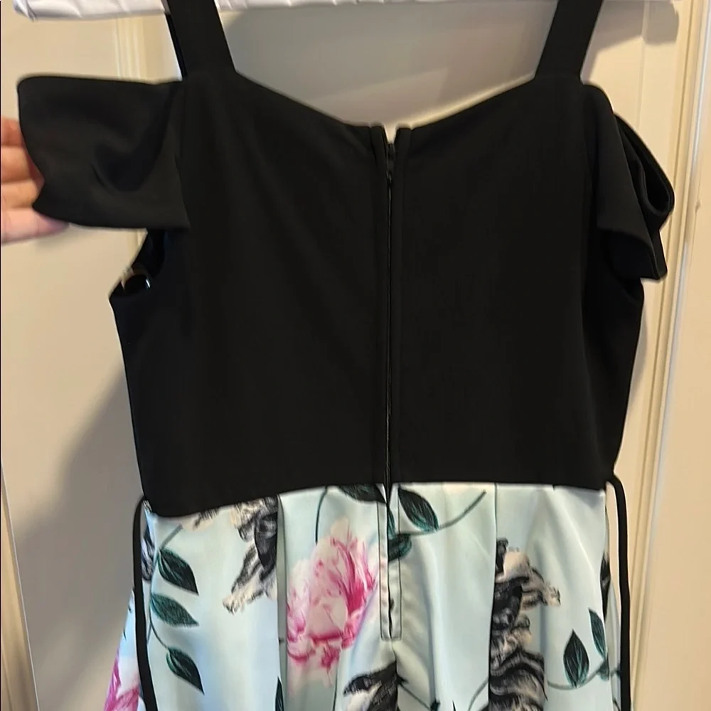 Xtraordinary Black and Blue Embellished A-line Dress for Prom